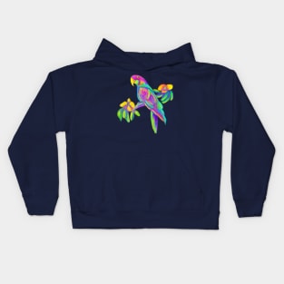 Tropical Bird in pastel Kids Hoodie